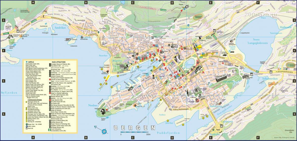 город Берген Норвегия на карте