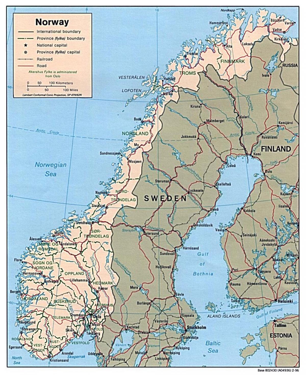 вождение карта Норвегии