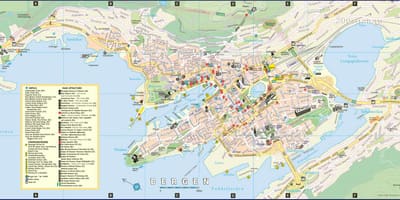 Улица карте бергена, Норвегия