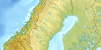 Карта физическая Норвегия