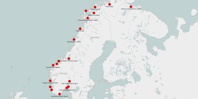 Карта Норвегии аэропортов