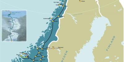 Норвегия железнодорожных карте